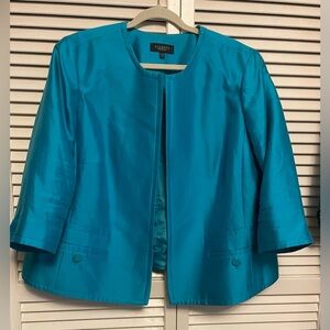 Talbots Silk Jacket Womens Plus Sz 22 petite pit to pip 28” front 22”